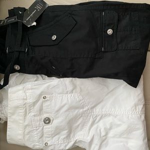 Women’s INC Capri pants black and white adjustable
